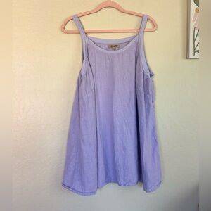 Flax Lavender Purple Linen Lagenlook Spaghetti Strap Tank Top Size 18 to 20